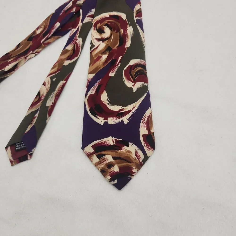 Tie Lord & Taylor Metropolitan Men's 100% Silk Italy Abstract Pattern VTG 80's